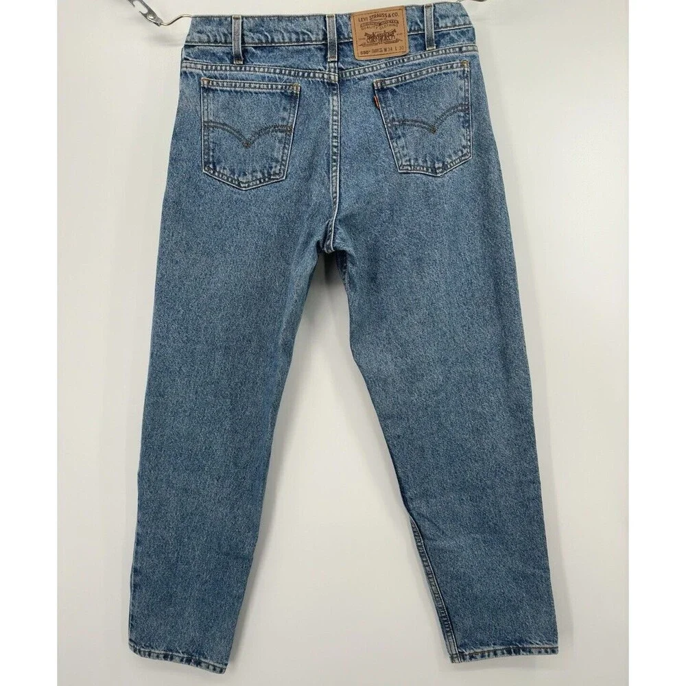 Vintage barril  style Levis 550 Jeans 34 -90s‎ Stonewash Tapered  Orange Tab